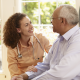 Doctor smiling with patient