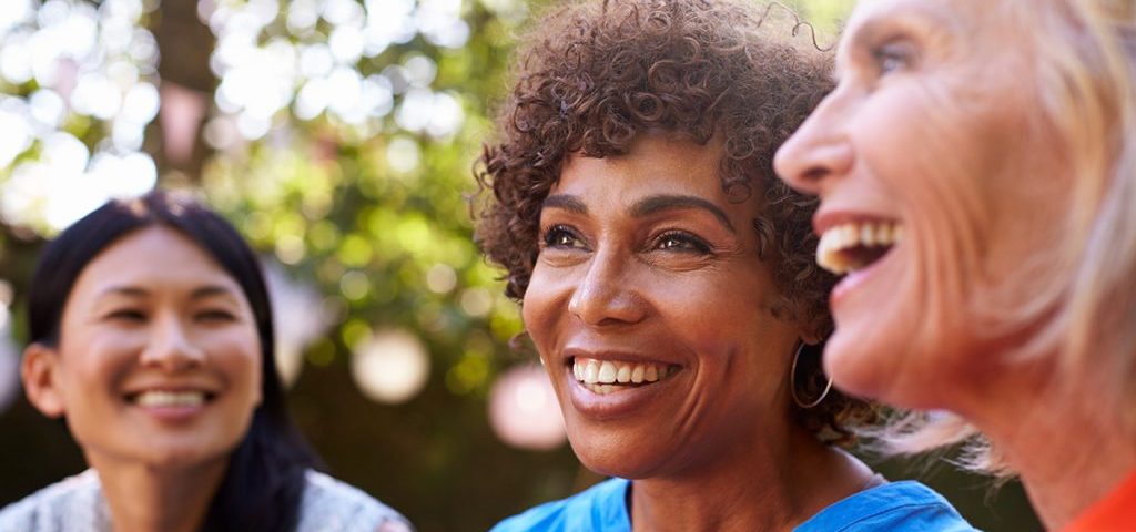 Diverse women smiling