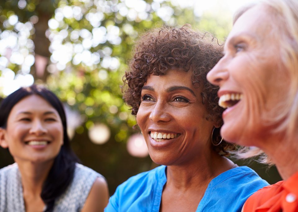 Diverse women smiling